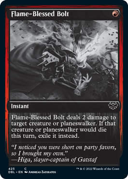 Flame-Blessed Bolt [Innistrad: Double Feature] | Cards and Coasters CA