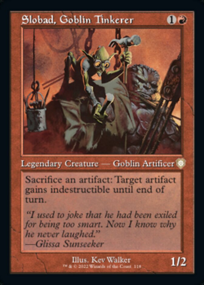 Slobad, Goblin Tinkerer (Retro) [The Brothers' War Commander] | Cards and Coasters CA