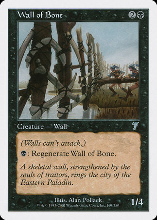 Wall of Bone [Seventh Edition] | Cards and Coasters CA