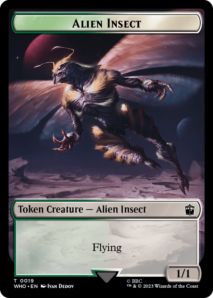Alien Angel // Alien Insect Double-Sided Token [Doctor Who Tokens] | Cards and Coasters CA