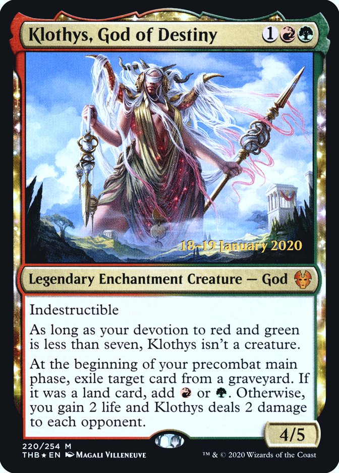 Klothys, God of Destiny [Theros Beyond Death Prerelease Promos] | Cards and Coasters CA