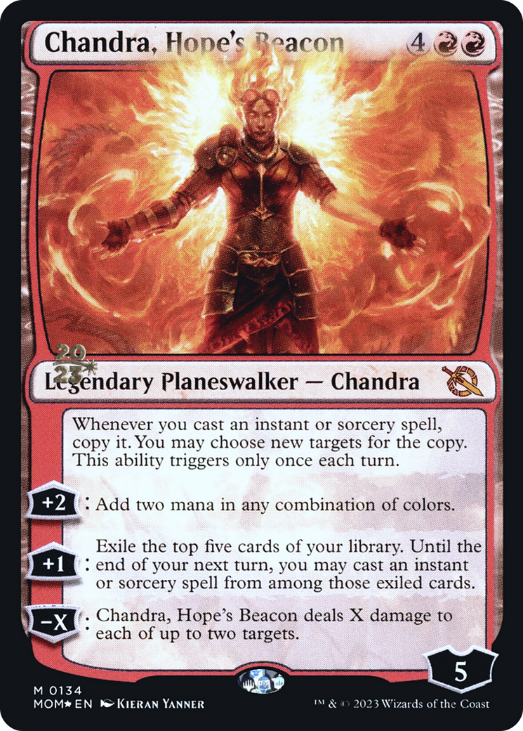 Chandra, Hope's Beacon [March of the Machine Prerelease Promos] | Cards and Coasters CA