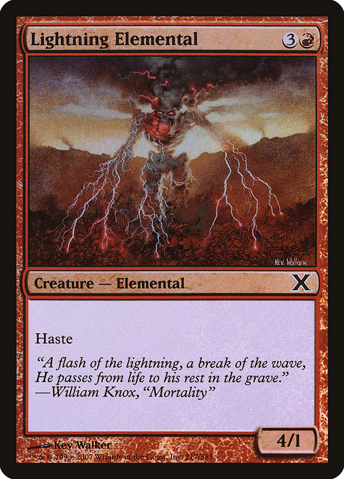 Lightning Elemental (Premium Foil) [Tenth Edition] | Cards and Coasters CA