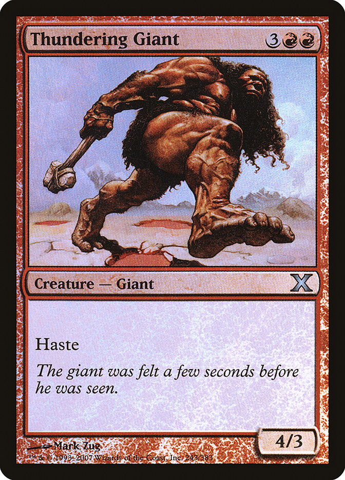 Thundering Giant (Premium Foil) [Tenth Edition] | Cards and Coasters CA