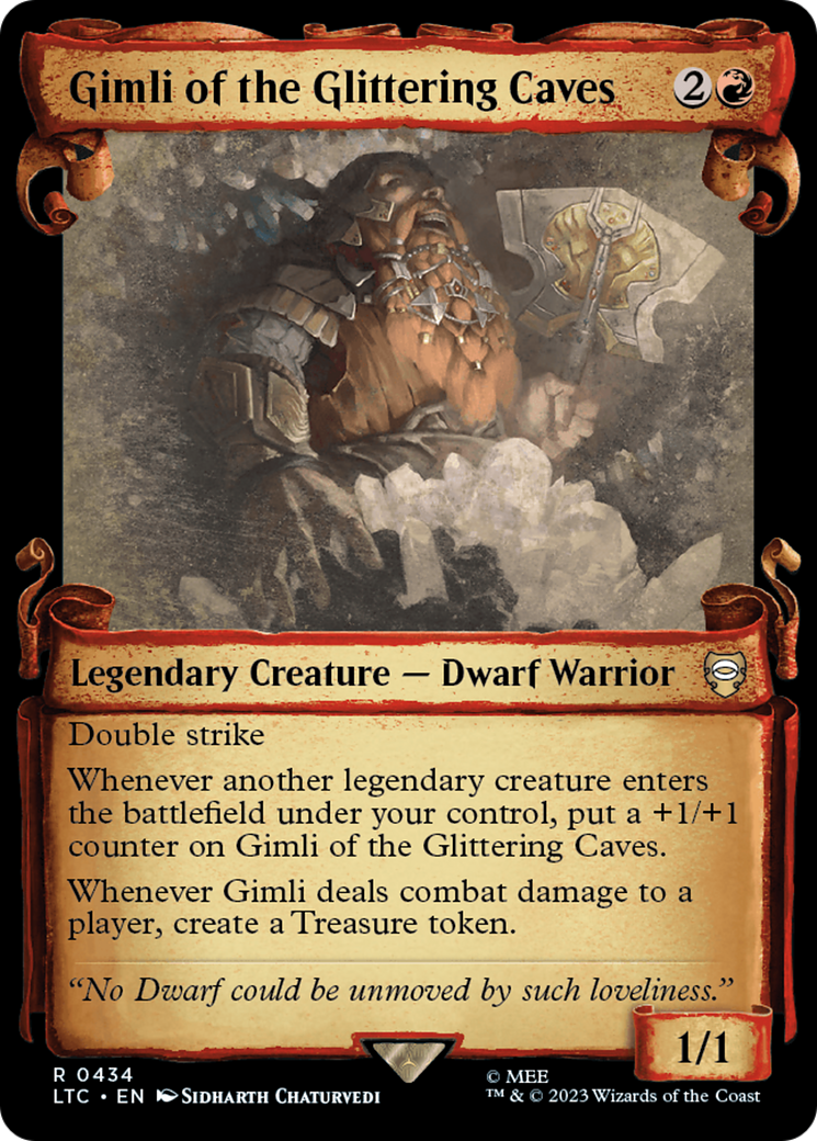 Gimli of the Glittering Caves [The Lord of the Rings: Tales of Middle-Earth Commander Showcase Scrolls] | Cards and Coasters CA