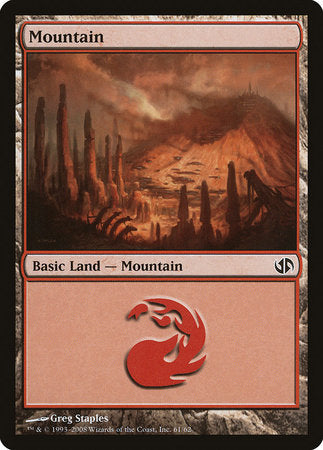 Mountain (61) [Duel Decks: Jace vs. Chandra] | Cards and Coasters CA