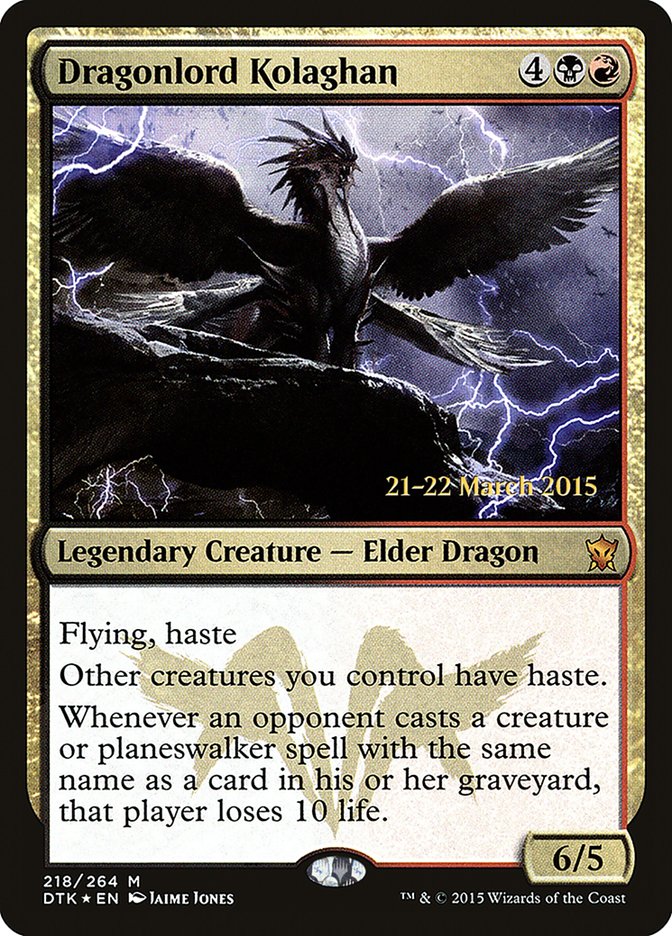 Dragonlord Kolaghan  [Dragons of Tarkir Prerelease Promos] | Cards and Coasters CA