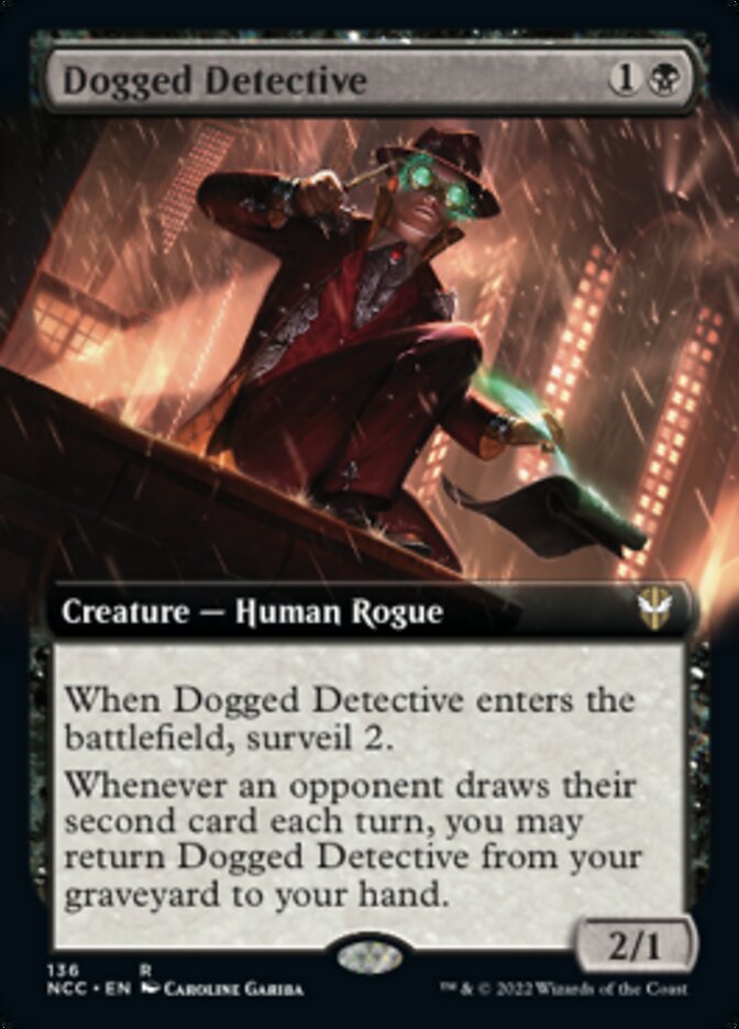 Dogged Detective (Extended Art) [Streets of New Capenna Commander] | Cards and Coasters CA