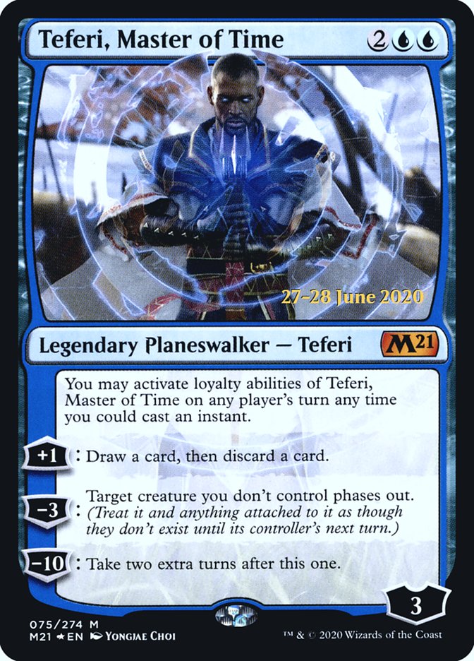 Teferi, Master of Time  [Core Set 2021 Prerelease Promos] | Cards and Coasters CA