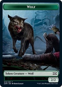 Wolf // Wurm (030) Double-sided Token [Double Masters Tokens] | Cards and Coasters CA