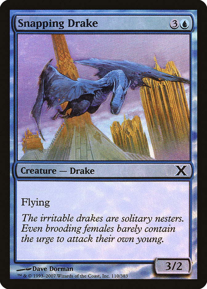 Snapping Drake (Premium Foil) [Tenth Edition] | Cards and Coasters CA