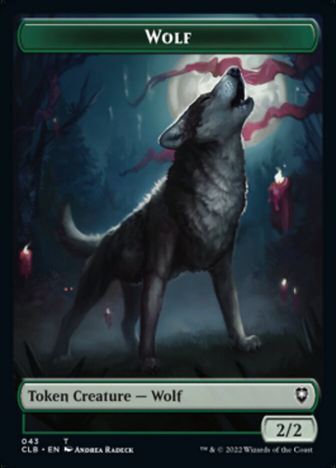 Wolf // Insect Double-sided Token [Commander Legends: Battle for Baldur's Gate Tokens] | Cards and Coasters CA