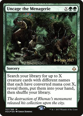 Uncage the Menagerie [Hour of Devastation Promos] | Cards and Coasters CA