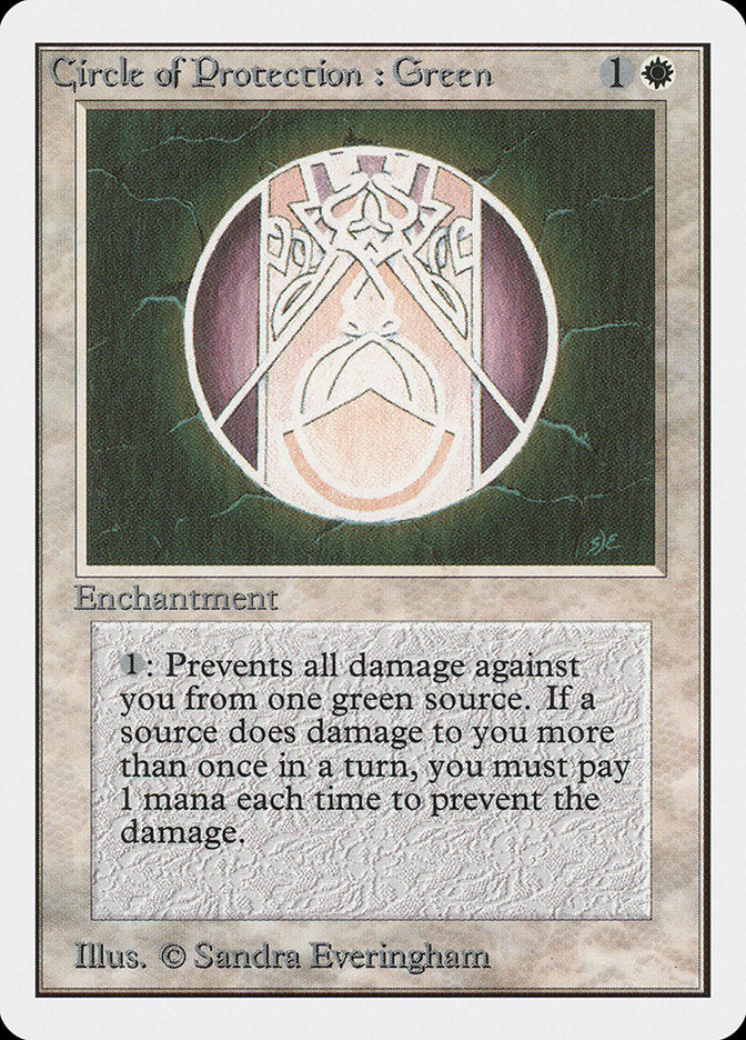 Circle of Protection: Green [Unlimited Edition] | Cards and Coasters CA