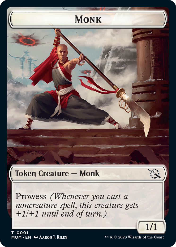 Monk // Knight Double-Sided Token [March of the Machine Tokens] | Cards and Coasters CA