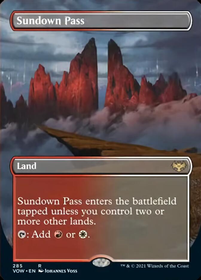 Sundown Pass (Borderless) [Innistrad: Crimson Vow] | Cards and Coasters CA