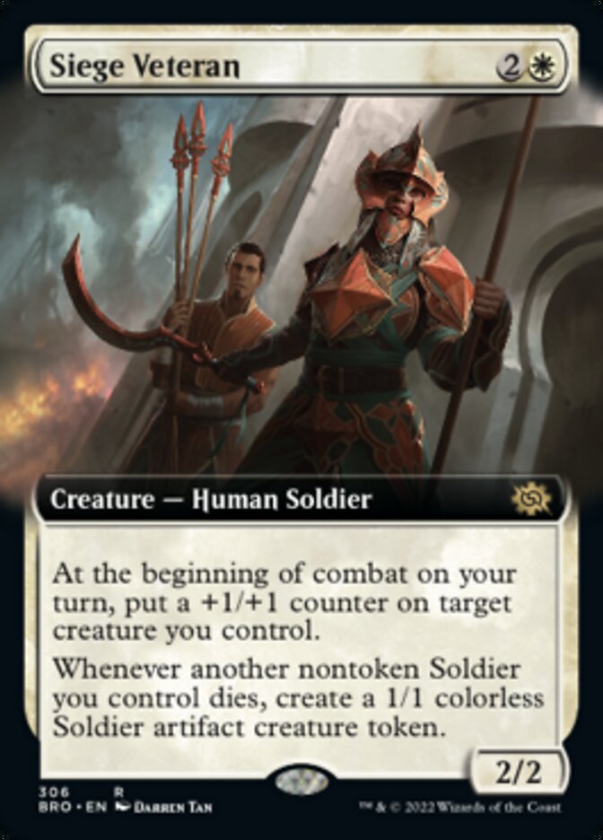 Siege Veteran (Extended Art) [The Brothers' War] | Cards and Coasters CA