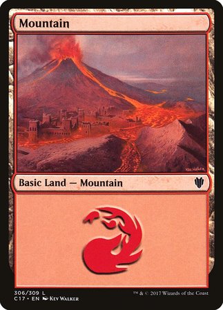 Mountain (306) [Commander 2017] | Cards and Coasters CA