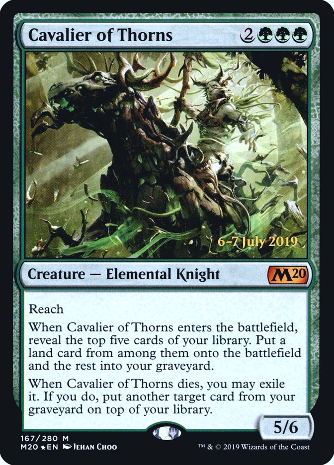 Cavalier of Thorns  [Core Set 2020 Prerelease Promos] | Cards and Coasters CA