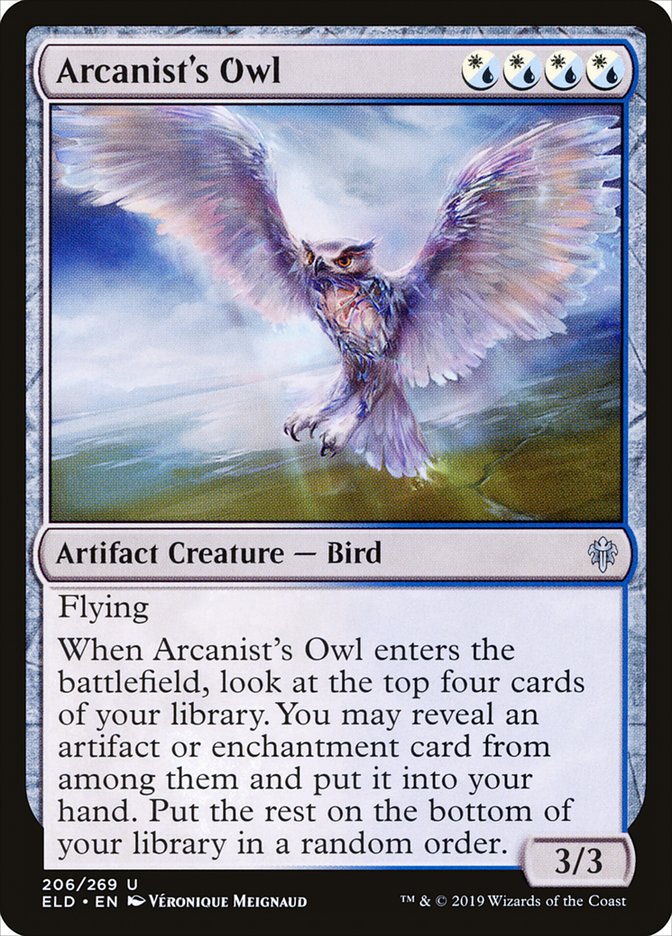 Arcanist's Owl [Throne of Eldraine] | Cards and Coasters CA