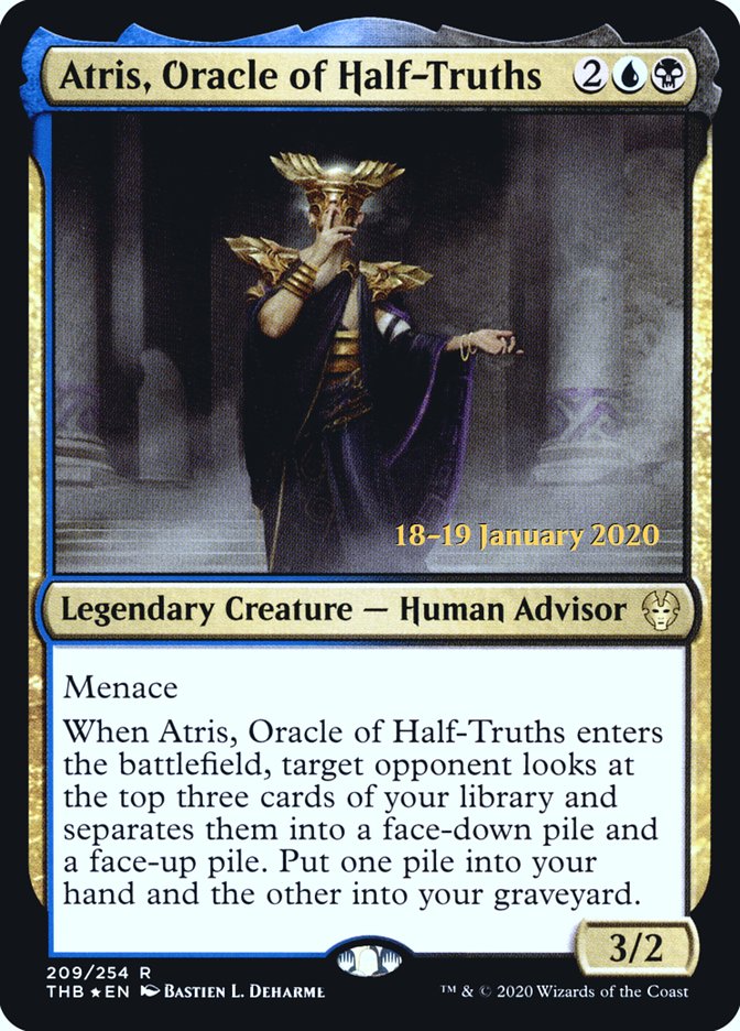 Atris, Oracle of Half-Truths [Theros Beyond Death Prerelease Promos] | Cards and Coasters CA