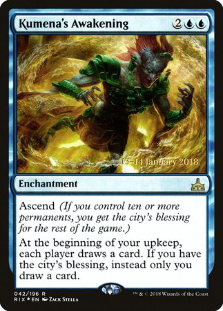 Kumena's Awakening [Rivals of Ixalan Promos] | Cards and Coasters CA