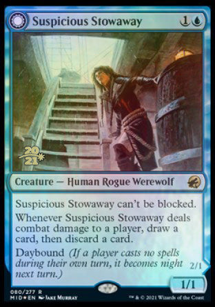 Suspicious Stowaway // Seafaring Werewolf [Innistrad: Midnight Hunt Prerelease Promos] | Cards and Coasters CA