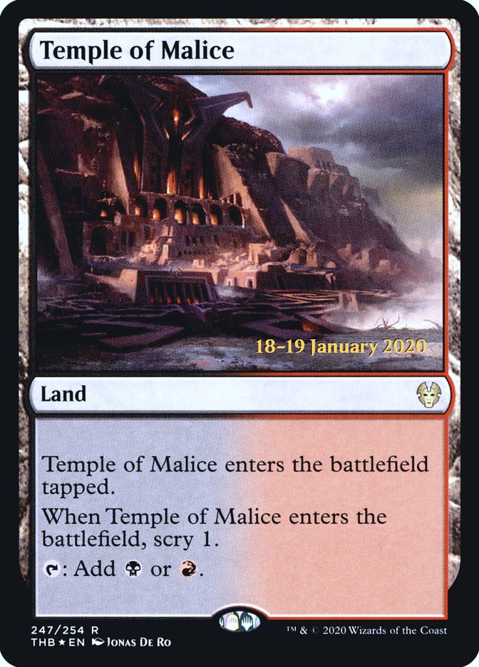 Temple of Malice [Theros Beyond Death Prerelease Promos] | Cards and Coasters CA