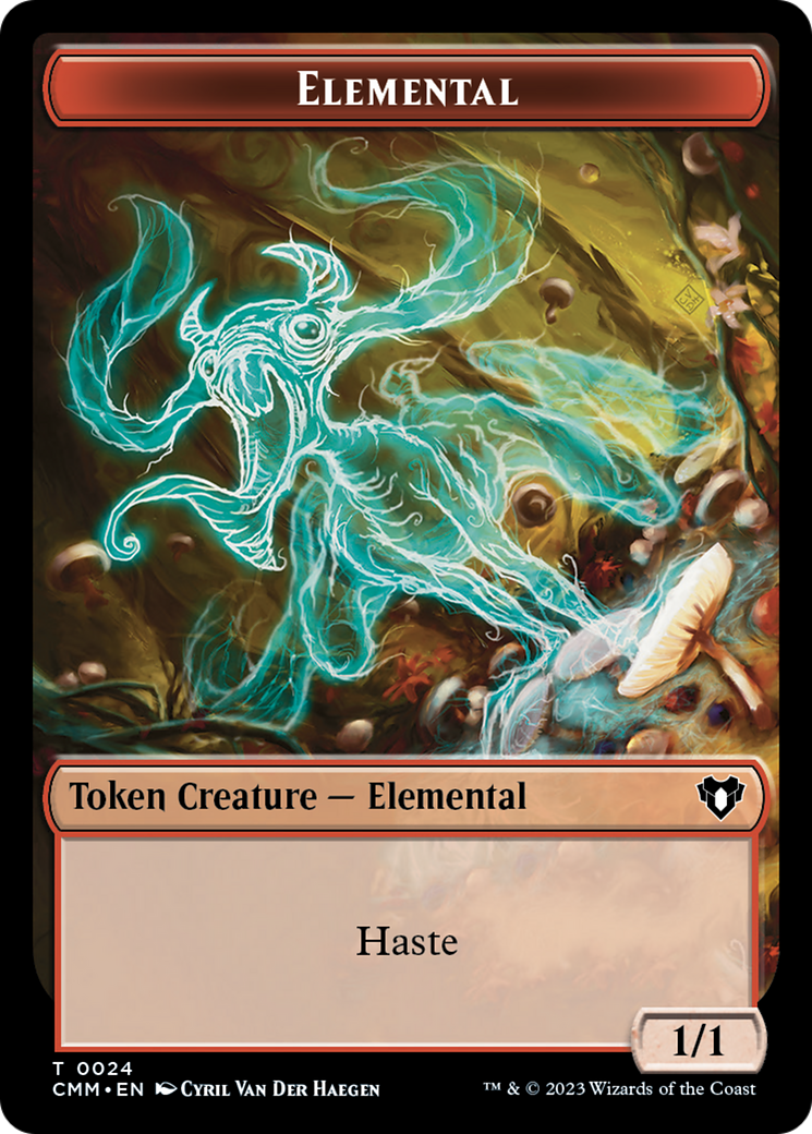 Elemental (0024) // Elf Druid Double-Sided Token [Commander Masters Tokens] | Cards and Coasters CA