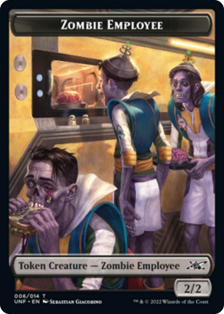 Zombie Employee // Food (010) Double-sided Token [Unfinity Tokens] | Cards and Coasters CA