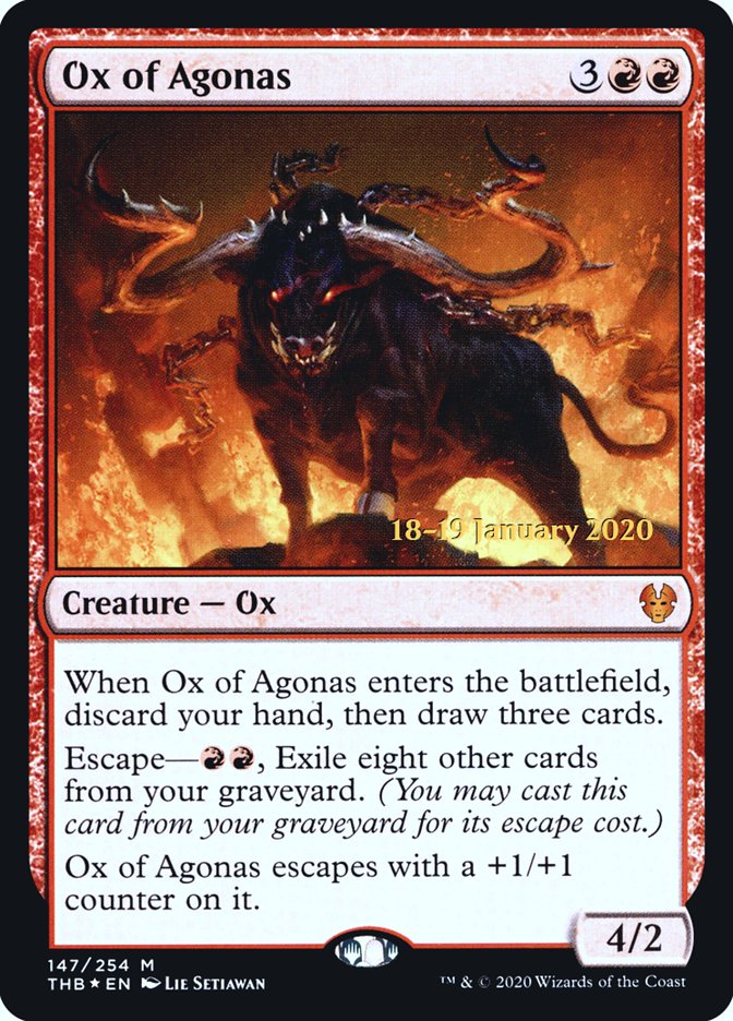 Ox of Agonas [Theros Beyond Death Prerelease Promos] | Cards and Coasters CA