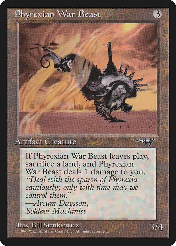 Phyrexian War Beast (Signature on Right) [Alliances] | Cards and Coasters CA