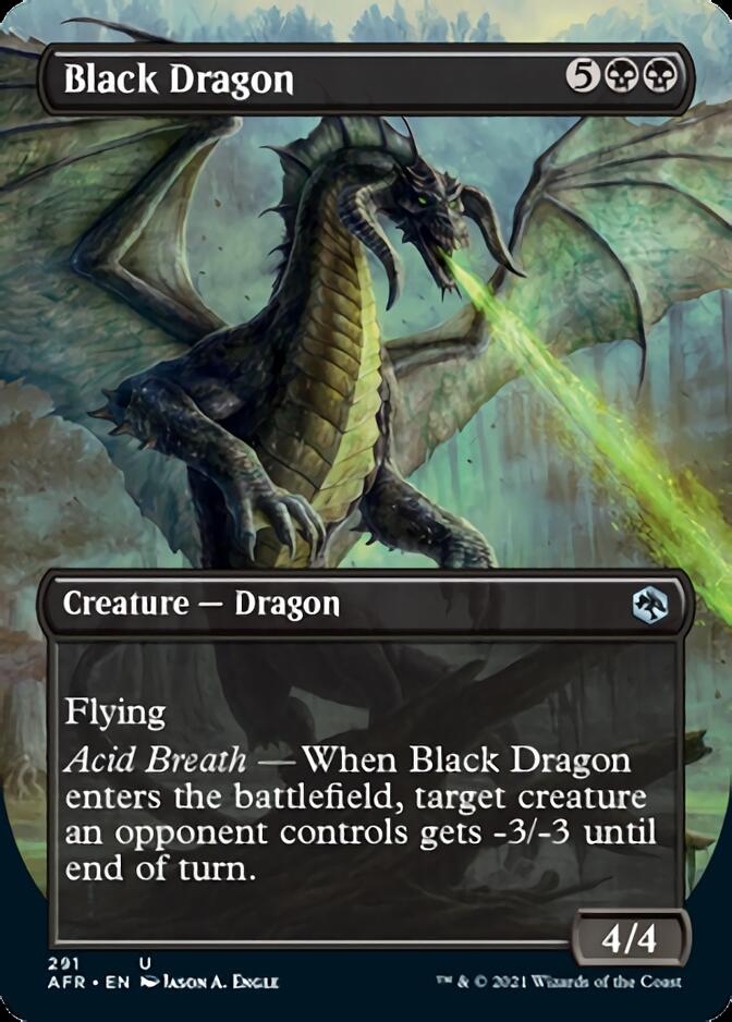Black Dragon (Borderless Alternate Art) [Dungeons & Dragons: Adventures in the Forgotten Realms] | Cards and Coasters CA