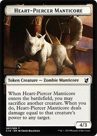 Heart-Piercer Manticore // Dragon Double-sided Token [Commander 2019 Tokens] | Cards and Coasters CA