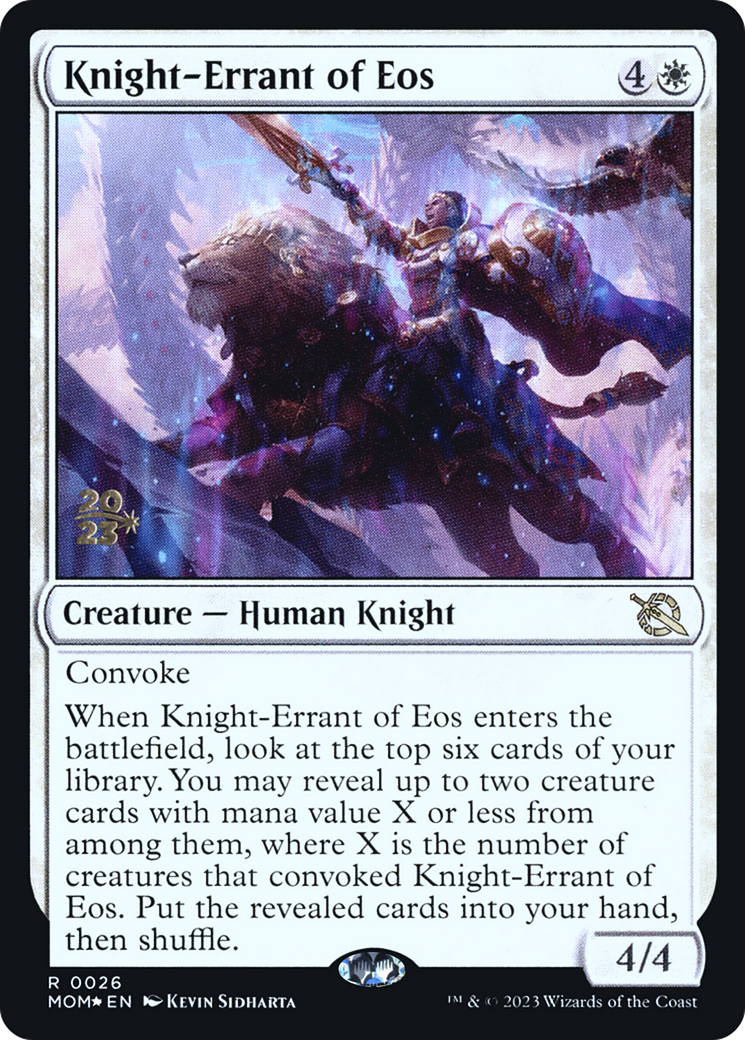 Knight-Errant of Eos [March of the Machine Prerelease Promos] | Cards and Coasters CA