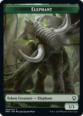 Elephant // Treasure Double-sided Token [Dominaria United Commander Tokens] | Cards and Coasters CA