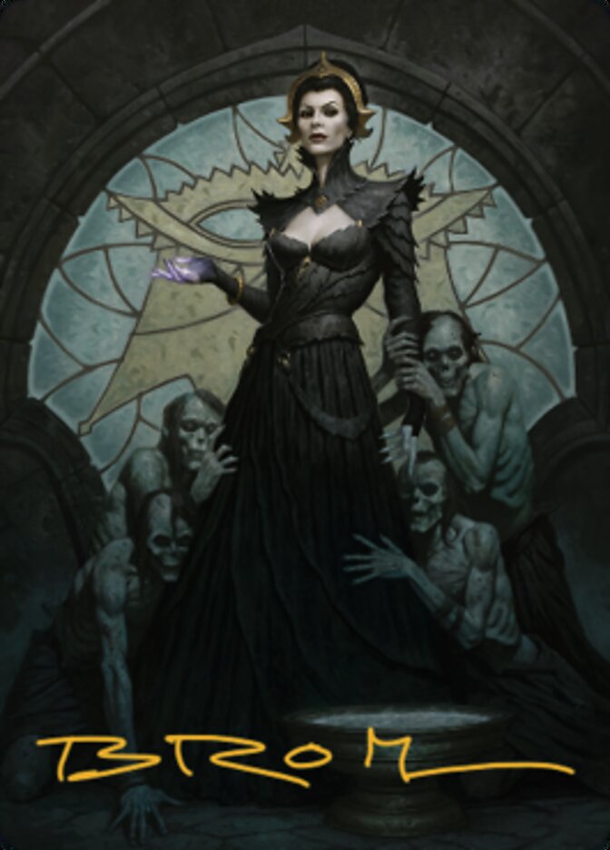 Liliana of the Veil Art Card (Gold-Stamped Signature) [Dominaria United Art Series] | Cards and Coasters CA