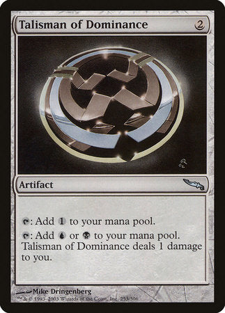 Talisman of Dominance [Mirrodin] | Cards and Coasters CA