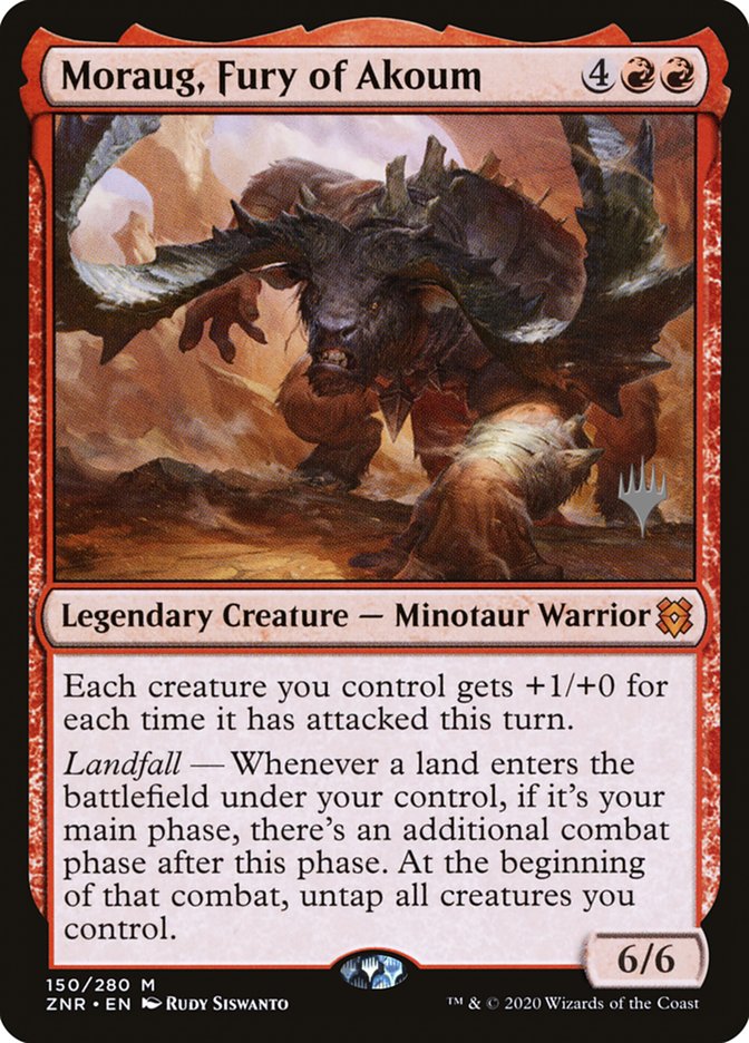 Moraug, Fury of Akoum (Promo Pack) [Zendikar Rising Promos] | Cards and Coasters CA