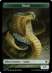 Snake // Morph Double-Sided Token [Murders at Karlov Manor Commander Tokens] | Cards and Coasters CA
