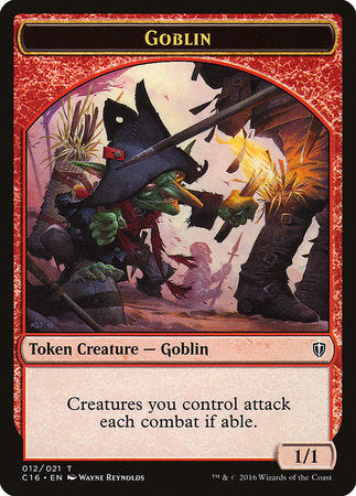 Goblin // Zombie Double-sided Token [Commander 2016 Tokens] | Cards and Coasters CA