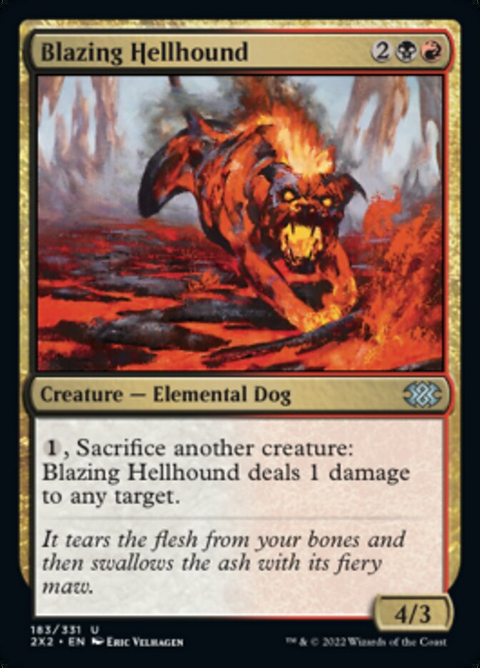 Blazing Hellhound [Double Masters 2022] | Cards and Coasters CA