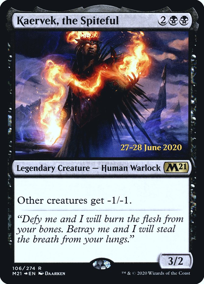 Kaervek, the Spiteful  [Core Set 2021 Prerelease Promos] | Cards and Coasters CA