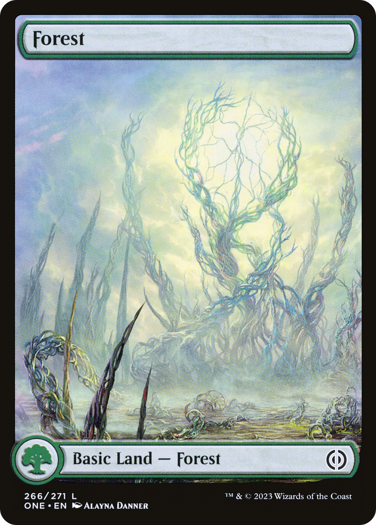 Forest (266) (Full-Art) [Phyrexia: All Will Be One] | Cards and Coasters CA