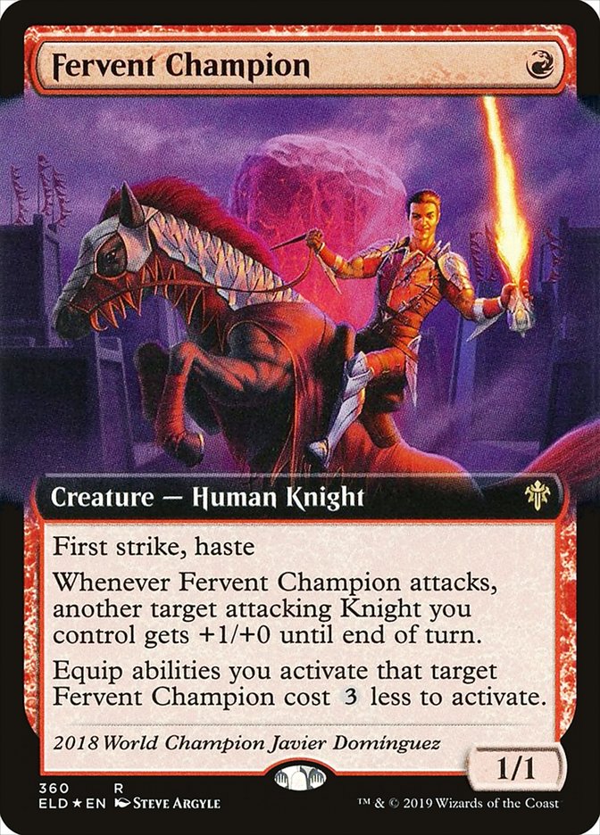 Fervent Champion (Extended Art) [Throne of Eldraine] | Cards and Coasters CA