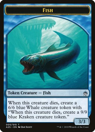 Fish Token (005) [Masters 25 Tokens] | Cards and Coasters CA