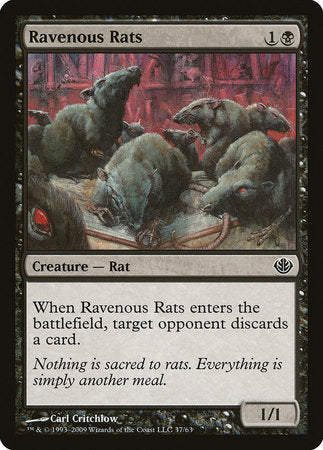 Ravenous Rats [Duel Decks: Garruk vs. Liliana] | Cards and Coasters CA