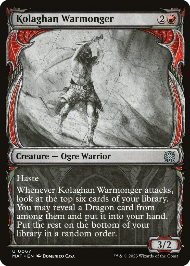 Kolaghan Warmonger (Showcase) [March of the Machine: The Aftermath] | Cards and Coasters CA