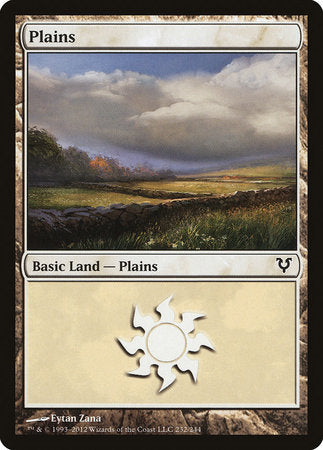 Plains (232) [Avacyn Restored] | Cards and Coasters CA