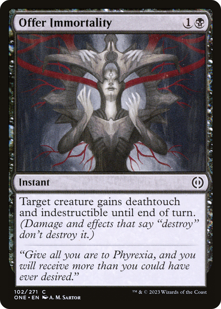 Offer Immortality [Phyrexia: All Will Be One] | Cards and Coasters CA